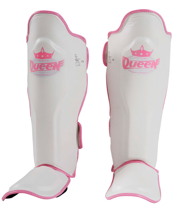 Queen scheenbeschermers wit (SGQ-1) Queen scheenbeschermers wit (SGQ-1)