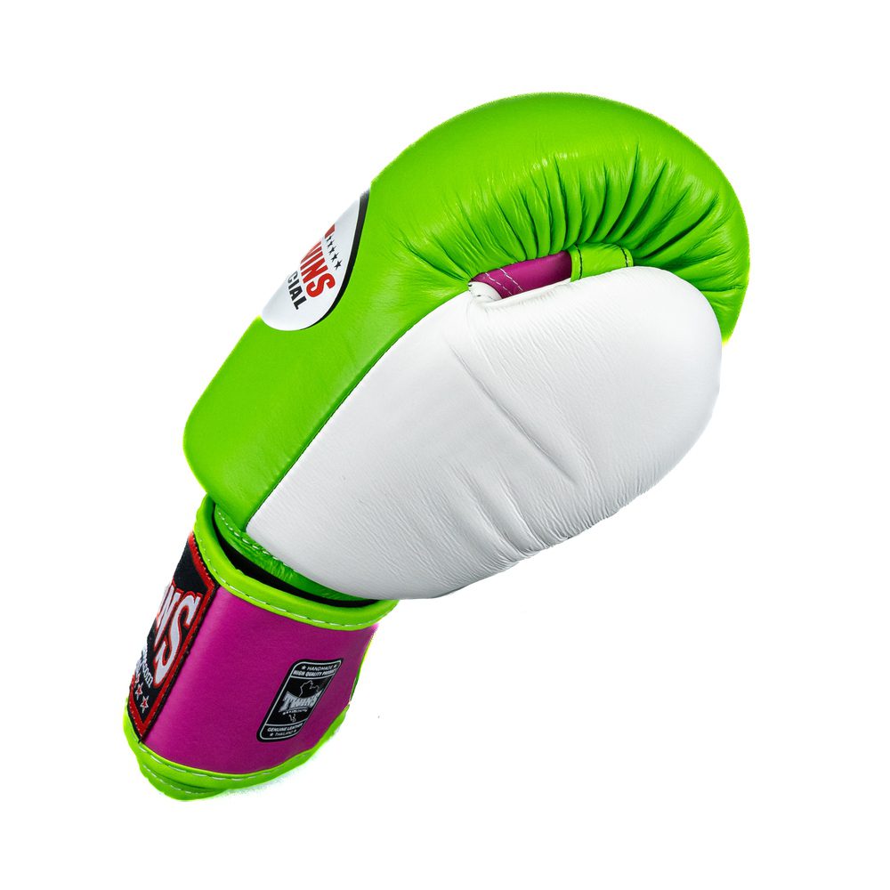 Twins Velcro Bokshandschoenen Voor Training (BGVL 4 GR PK WH) Twins Velcro Bokshandschoenen Voor Training (BGVL 4 GR PK WH)