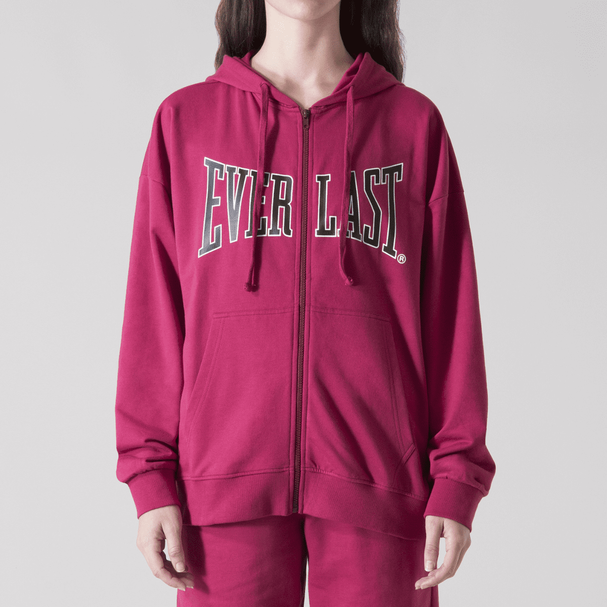 Everlast Zipped Hoodie Logo Amaranth XS (Rood) Everlast Zipped Hoodie Logo Amaranth XS (Rood)