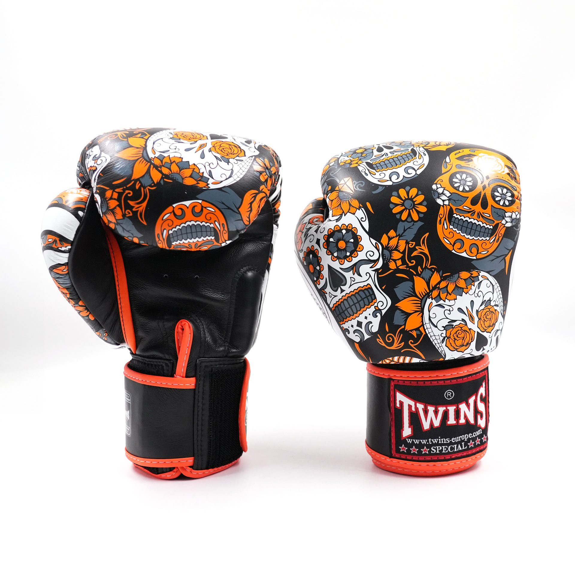 Twins BGVL3 Kickbokshandschoenen Skull Oranje (FBGVL-3-SKULL-ORANGE)