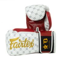 Fairtex X Booster Kickbokshandschoenen Wit Rood (FXB BG STAR WH WR)