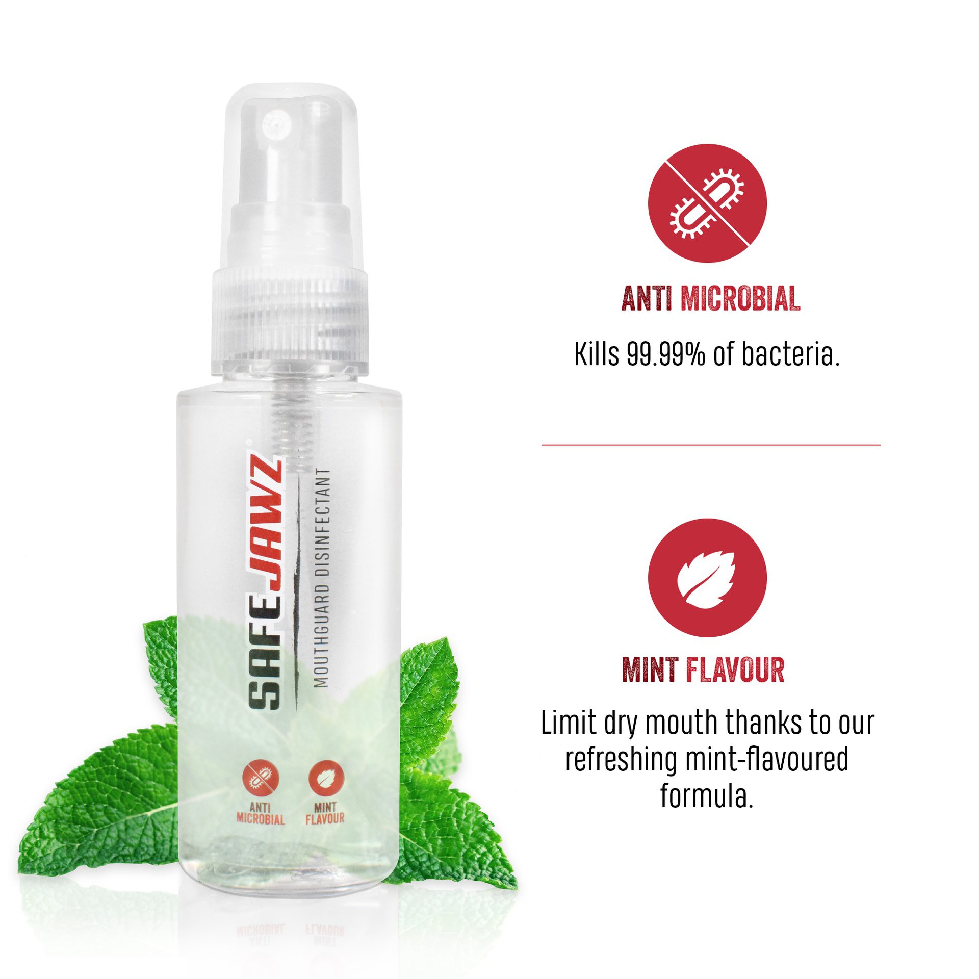 VechtSport Safejawz Mondbeschermer Spray 50ml (SAFEJAWZ HYGIENE SPRAY) VechtSport Safejawz Mondbeschermer Spray 50ml (SAFEJAWZ HYGIENE SPRAY)