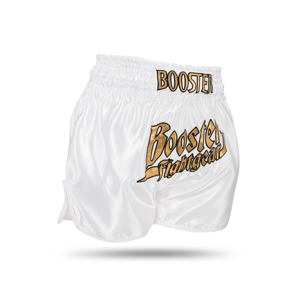 Booster Kickboksbroekje Thunder Wit Goud (TBT THUNDER WH GD) Booster Kickboksbroekje Thunder Wit Goud (TBT THUNDER WH GD)