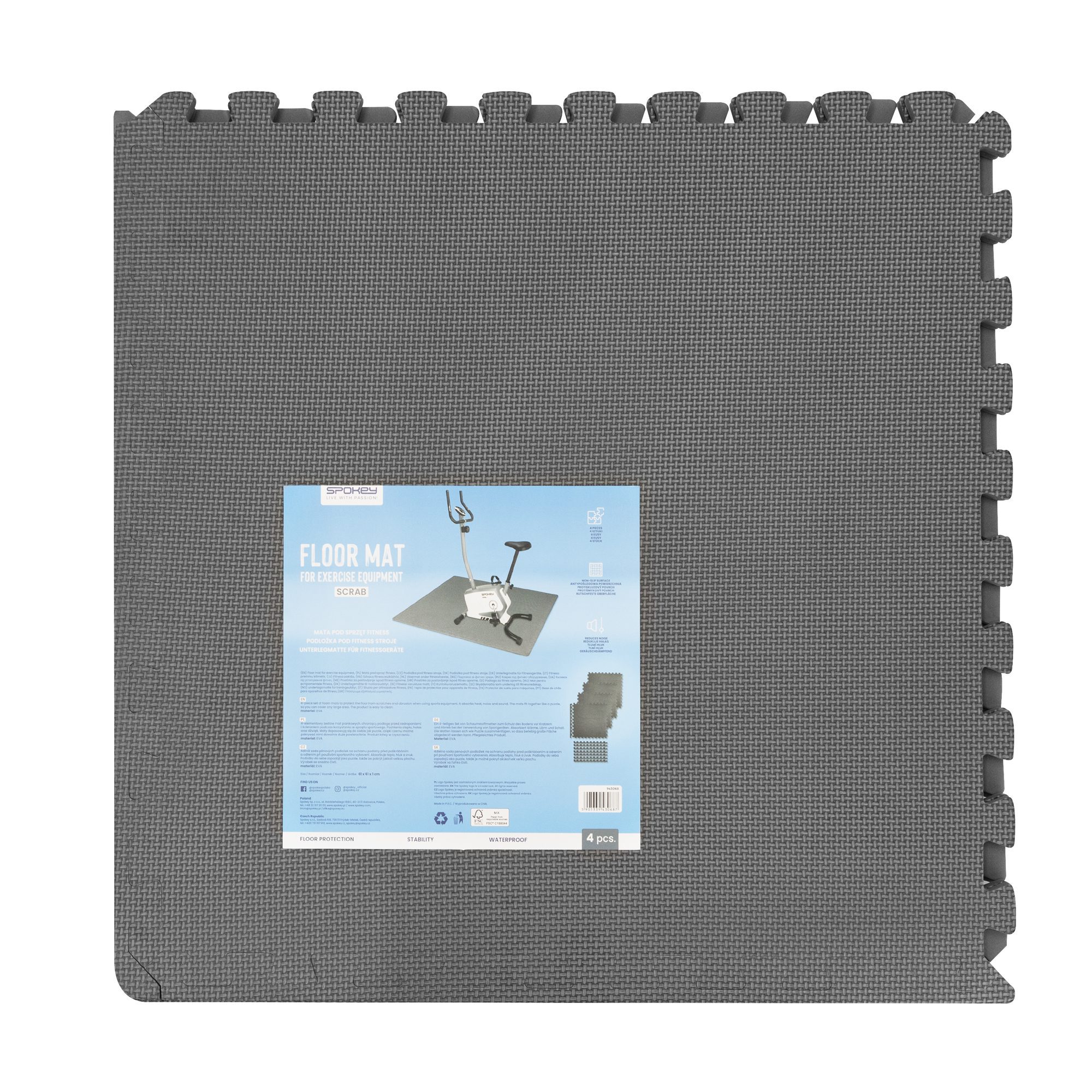 Spokey SCRAB fitnessmat antraciet voor apparatuur Spokey SCRAB fitnessmat antraciet voor apparatuur