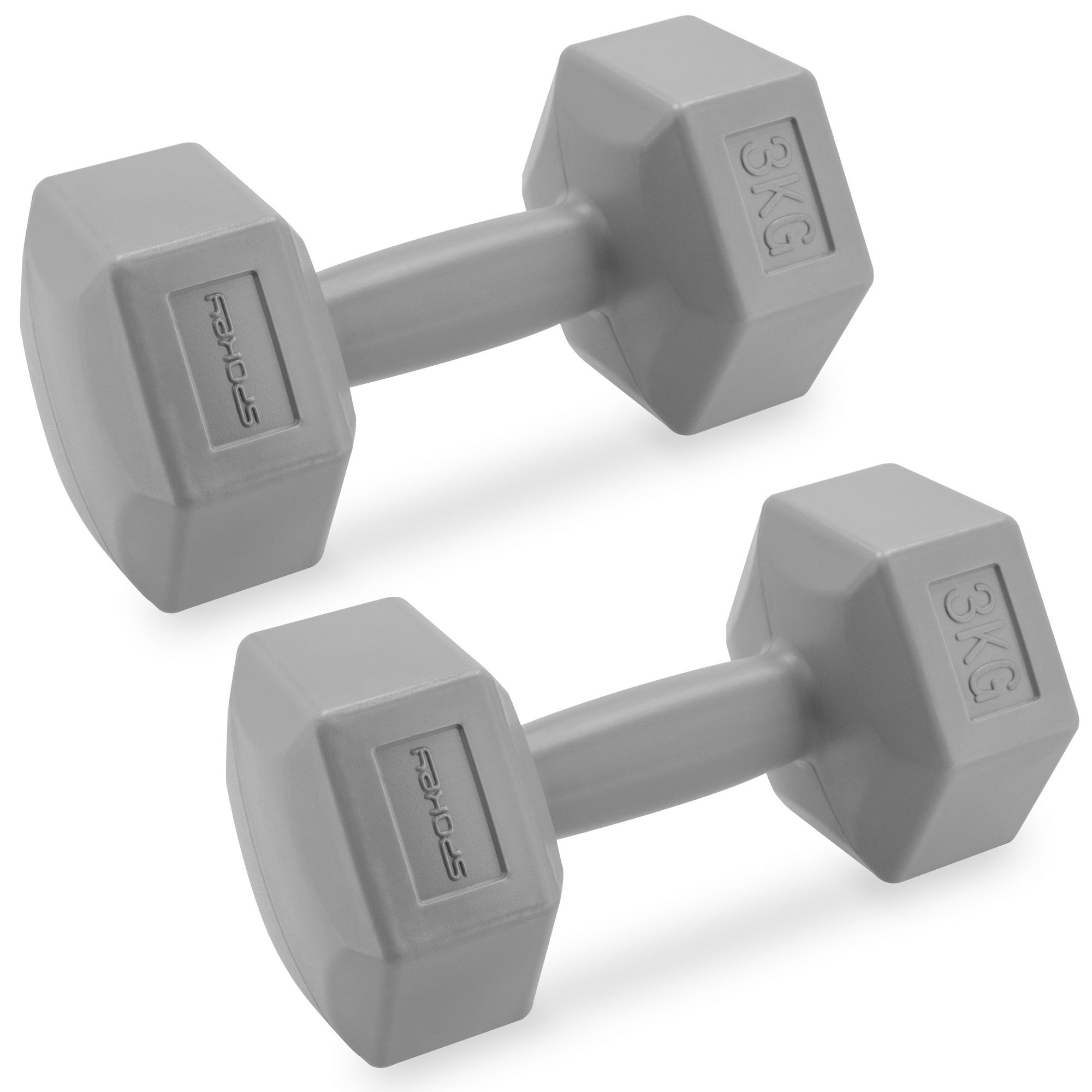 Spokey Monster hexagonale dumbbell set 2x 3 kg grijs