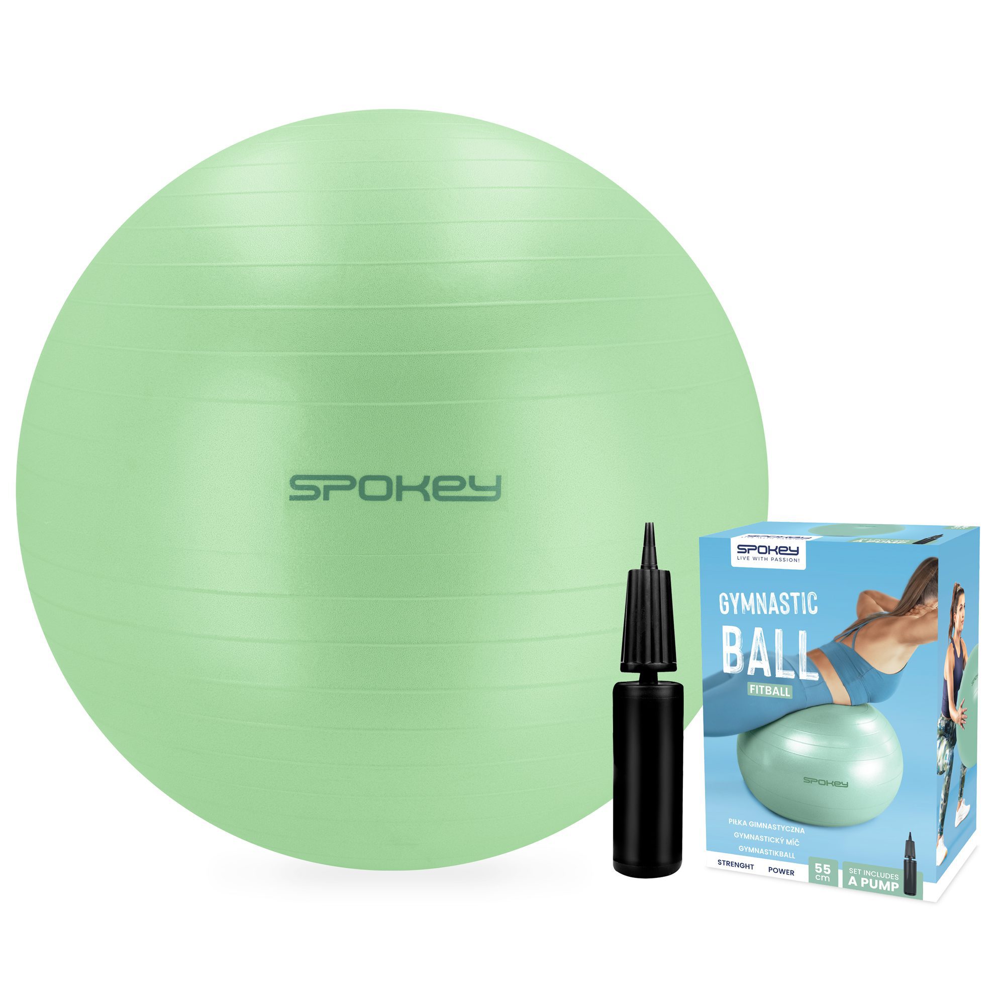 Spokey Fitball Gymbal Met Pomp 55 65 75 Cm Groen Spokey Fitball Gymbal Met Pomp 55 65 75 Cm Groen
