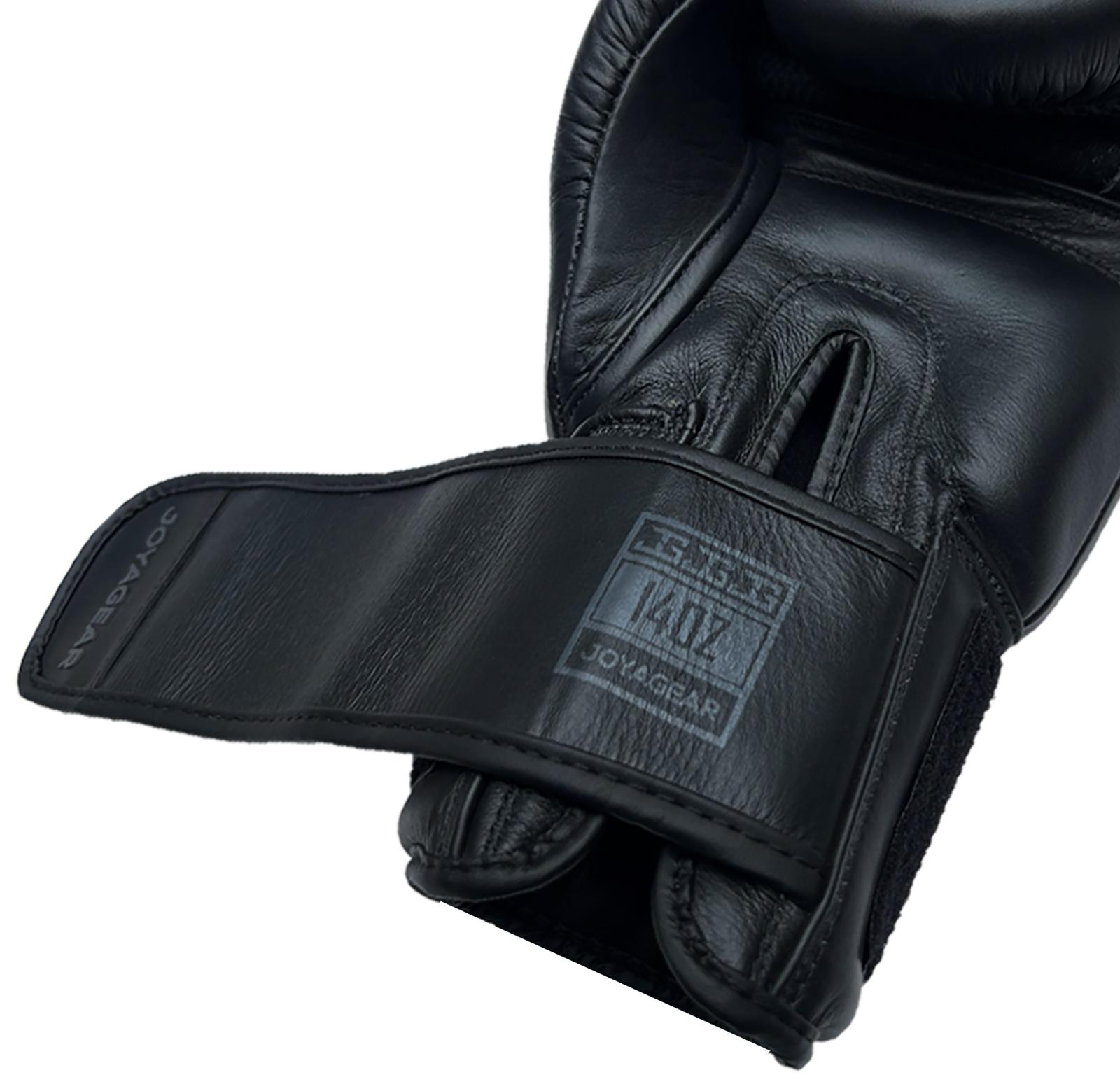 Joya Thai leren bokshandschoenen zwart zwart Joya Thai leren bokshandschoenen zwart zwart
