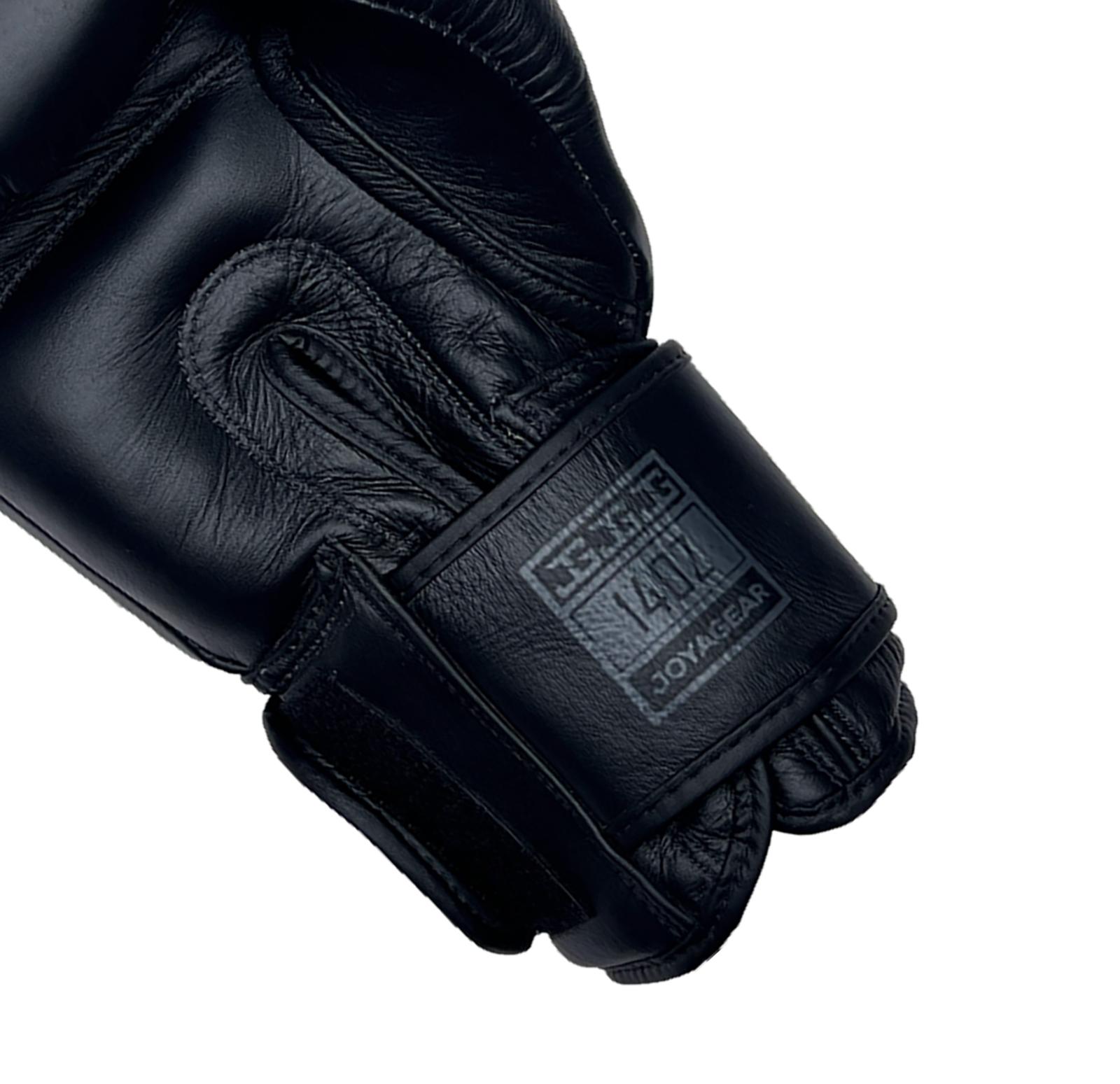 Joya Thai leren bokshandschoenen zwart zwart Joya Thai leren bokshandschoenen zwart zwart