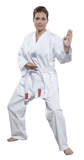 Hayashi Taekwondopak “Taeguk” (met print on the back) Wit