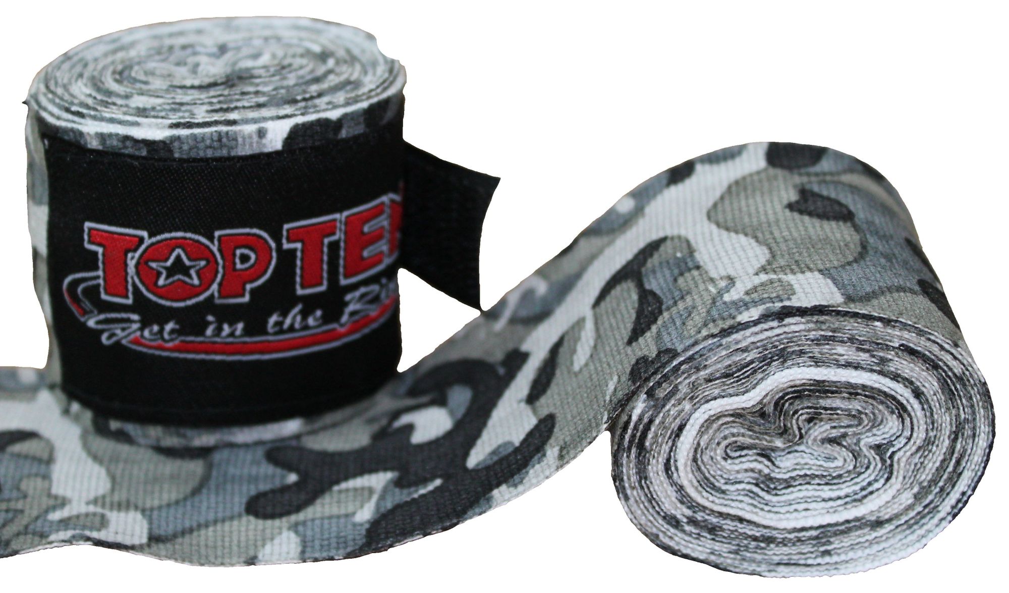 TOP TEN Boksbandage  boxing bandage elastic “Camouflage” Groen - Grijs