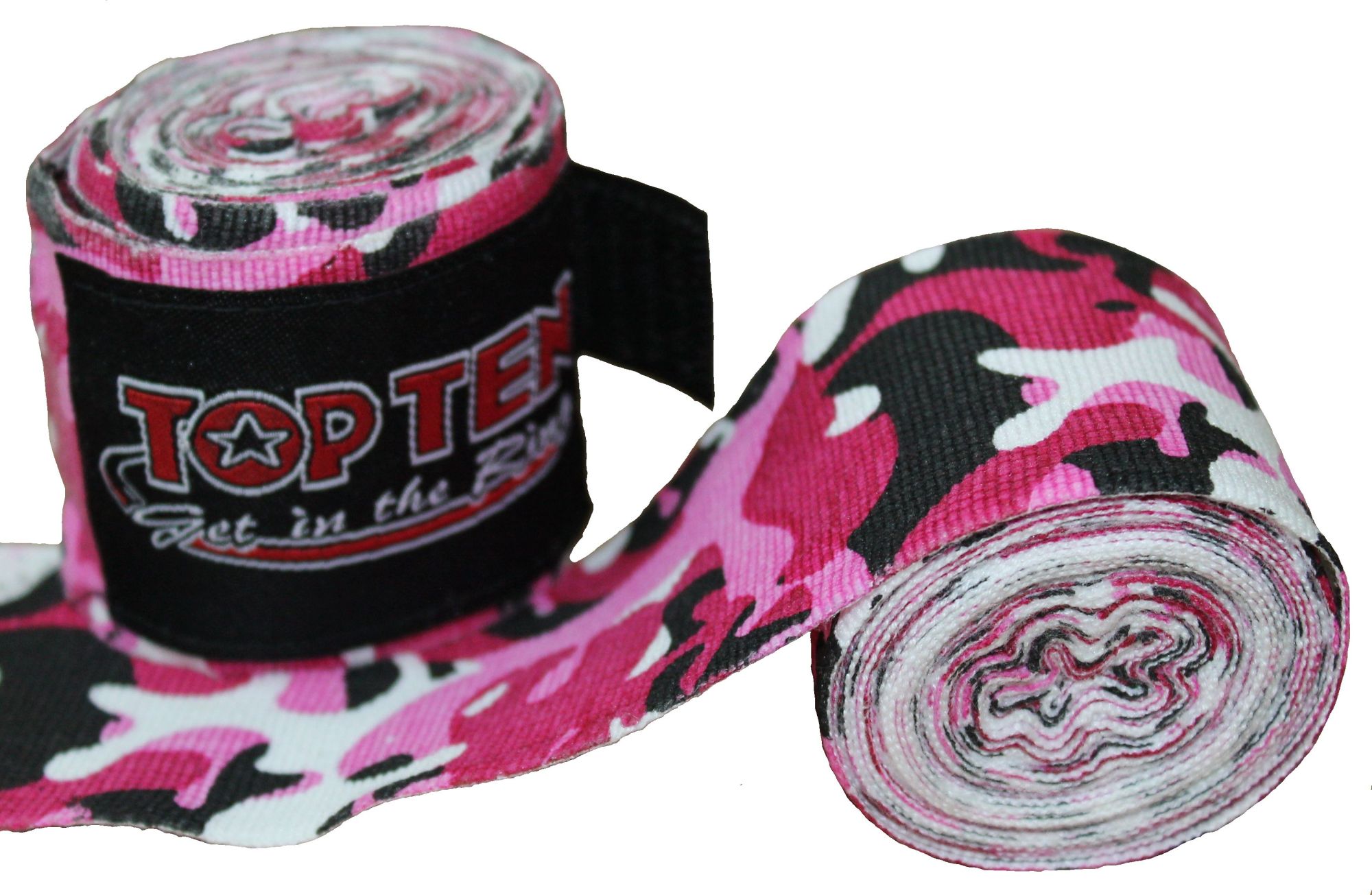 TOP TEN Boksbandage  boxing bandage elastic “Camouflage” rosé - Wit