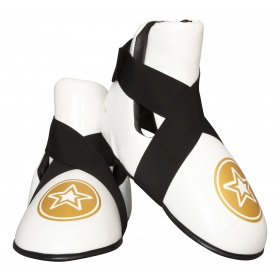 Kicks “Star” voetbeschermers Wit - goud - Taekwondo voetbeschermers