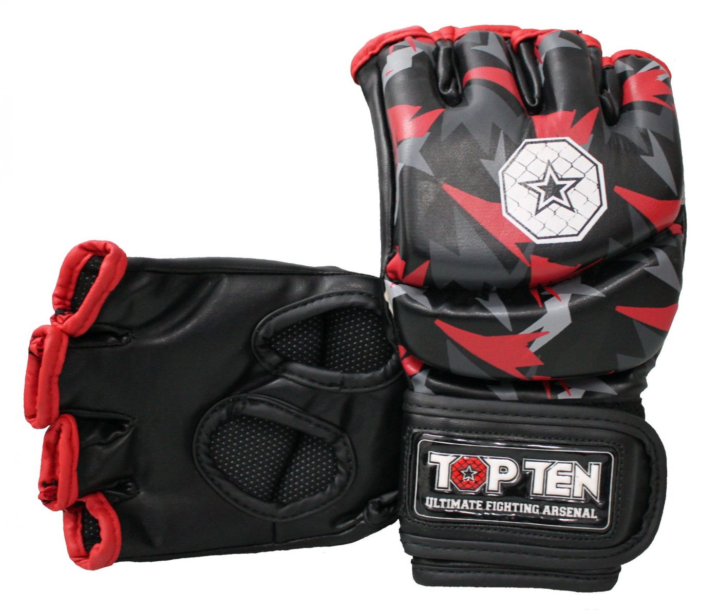 TOP TEN MMA MMA handschoenen “Jungle” Zwart - rood