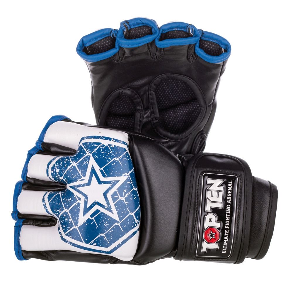 TOP TEN MMA MMA handschoenen “Octagon” Wit - Blauw