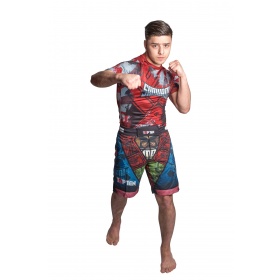 MMA broekje “Samurai II” Blauw - rood - MMA broekjes