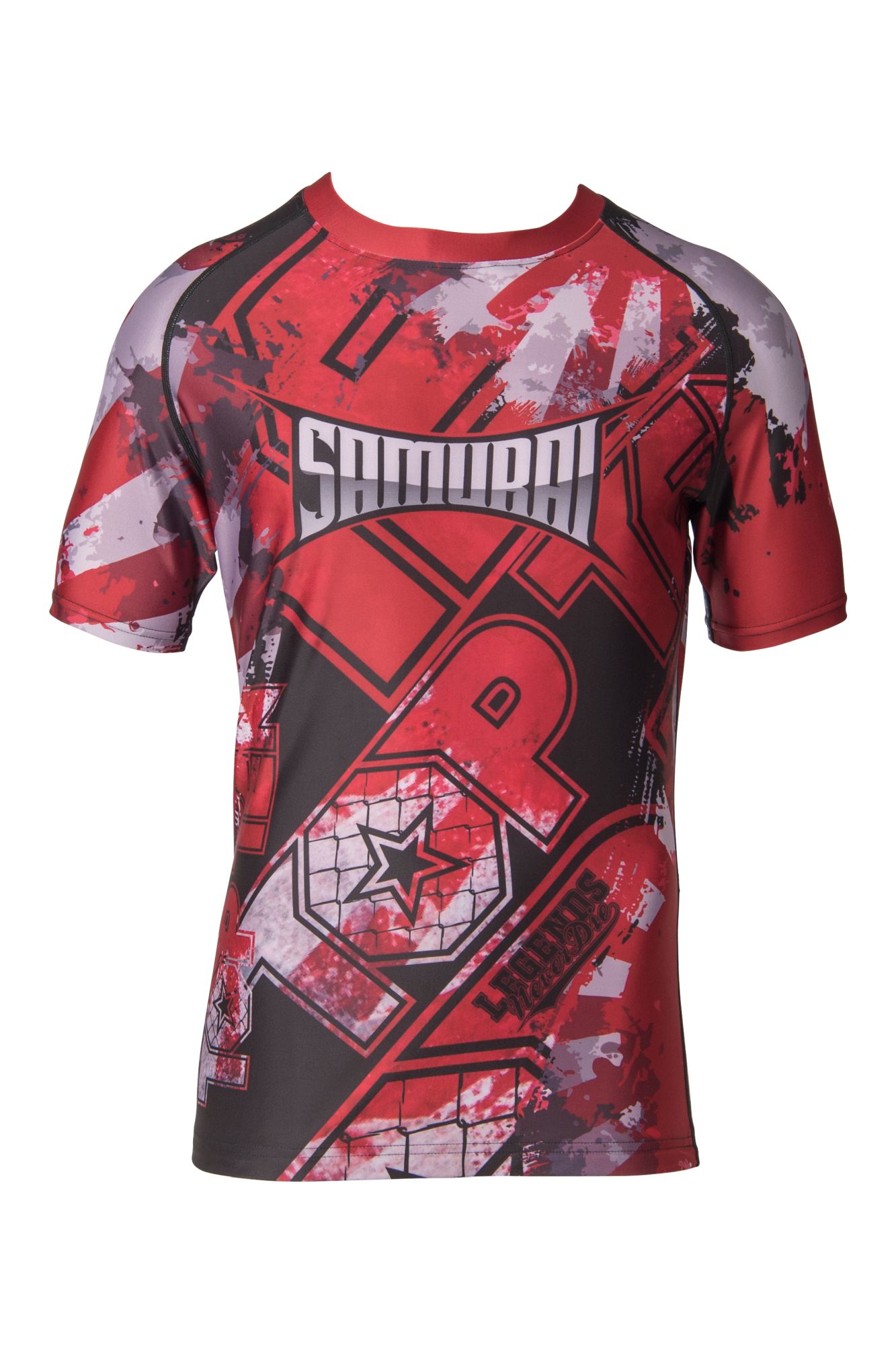 TOP TEN MMA Rashguard “Samurai” Rood - Zwart