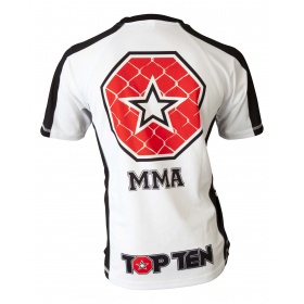 TOP TEN MMA T-Shirt “It´s in the cage” Wit - Zwart