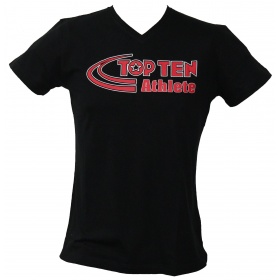 T-Shirt V-Hals “Athlete” Zwart - Vechtsport t-shirts
