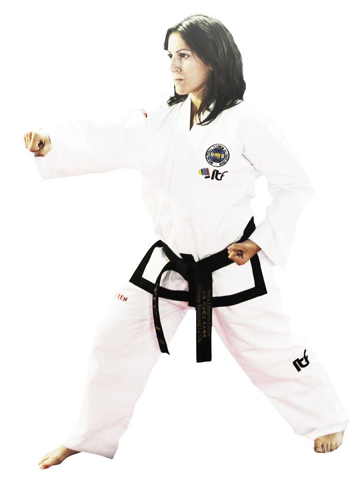 TOP TEN Taekwondo Master Dobok “Pattern” (ITF approved) Wit