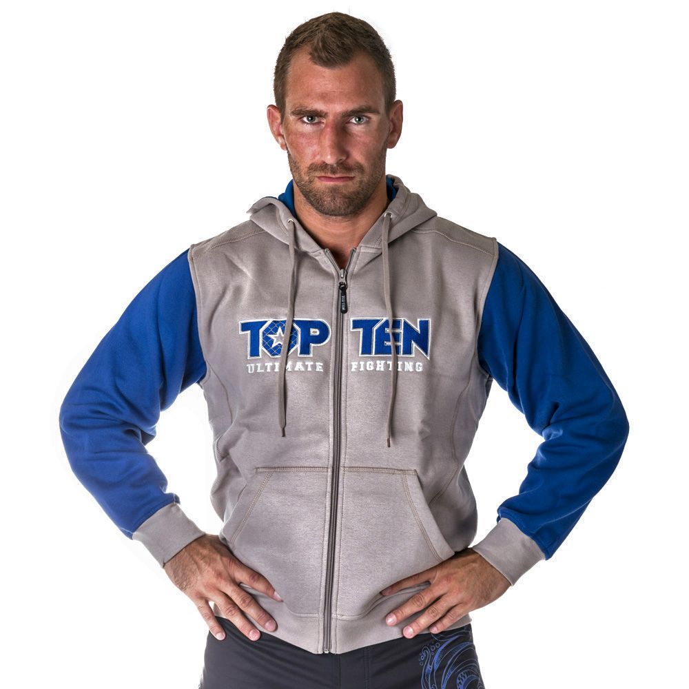 TOP TEN Trui met hoodie en rits “Ultimate Fighting” Blauw