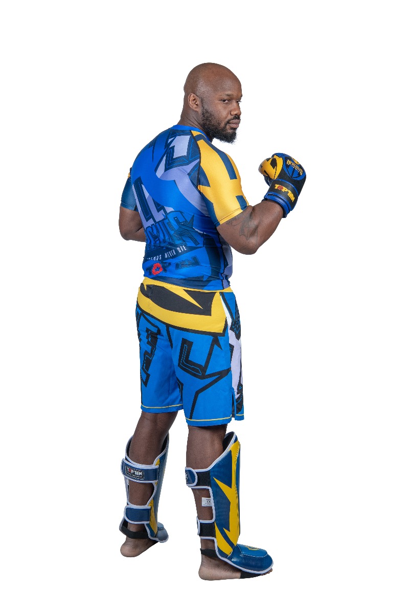 TOP TEN MMA Rashguard “Hercules” (Blauw - Geel)