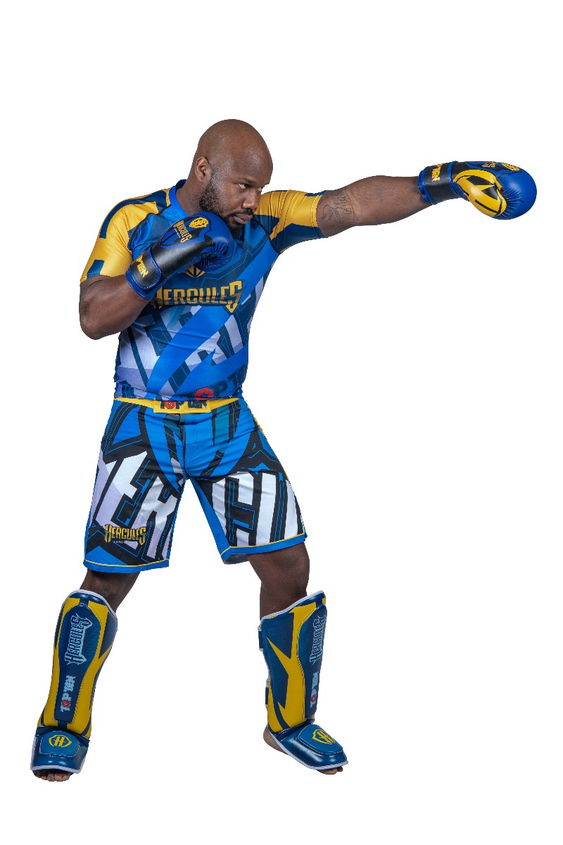TOP TEN MMA Rashguard “Hercules” (Blauw - Geel)