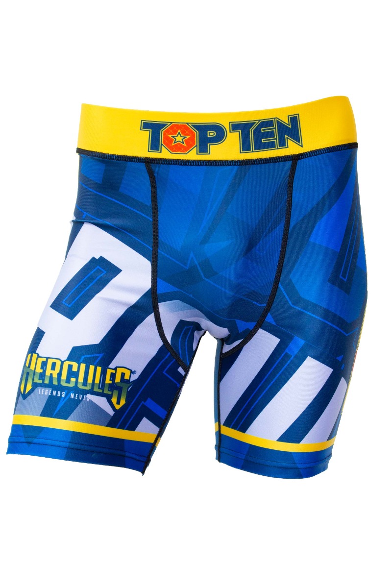 TOP TEN MMA Compressiebroek “Hercules” (Blauw - Geel)