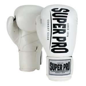 Super Pro Combat Gear Champ (kick)bokshandschoenen (Wit/Zwart)<!-- 320133 Sportief BV -->