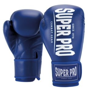 Super Pro Combat Gear Champ (kick)bokshandschoenen Blauw/Wit 8oz - Super Pro bokshandschoenen