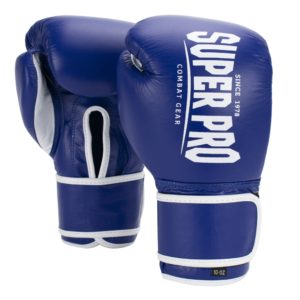 Super Pro Combat Gear Winner Wedstrijdhandschoenen Klittenband (Blauw/Wit) 10 oz<!-- 320178 Sportief BV -->