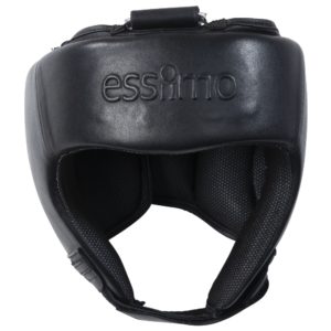 Essimo Headguard Leather Without Chin - Black/Black - Boksbeschermers