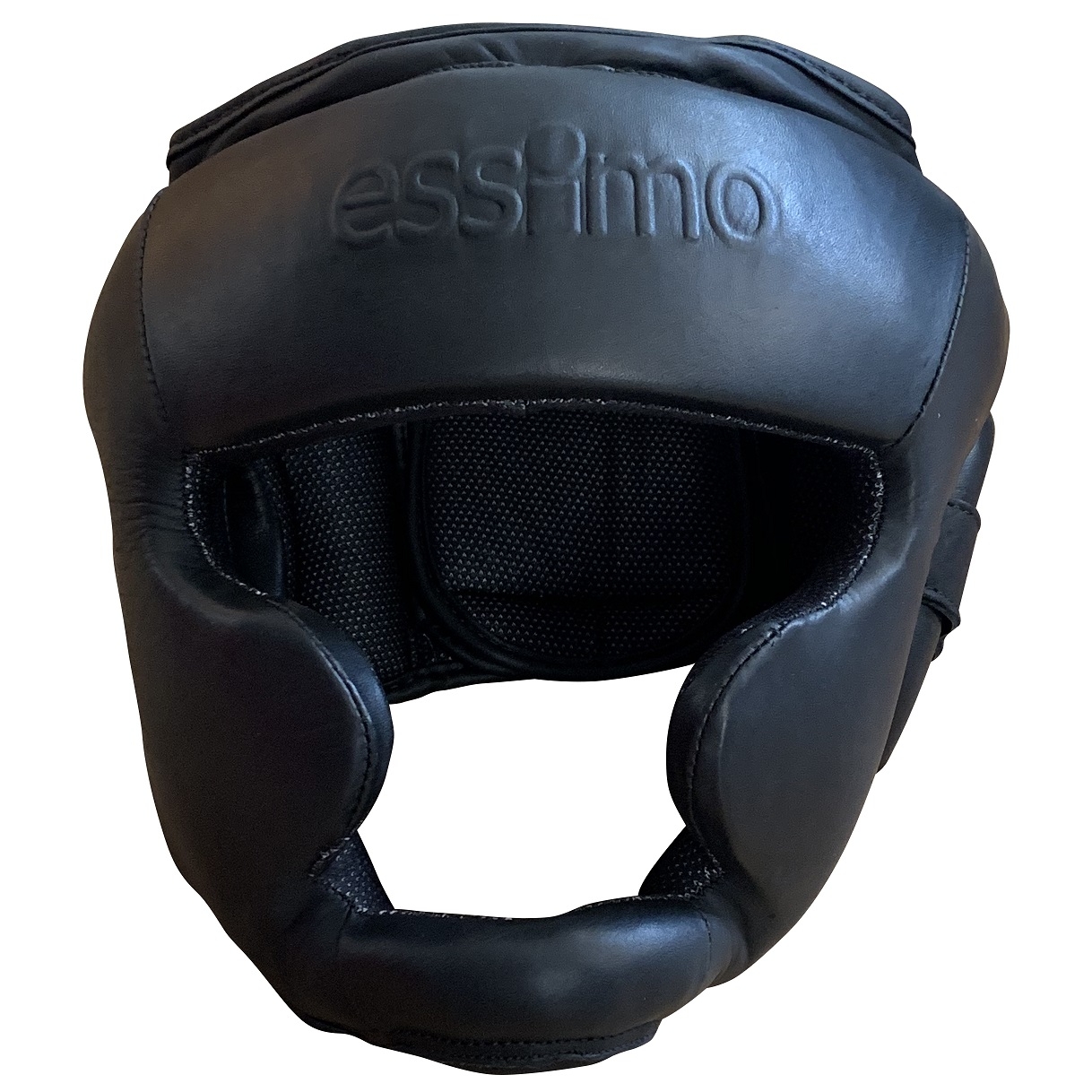 Essimo Headguard Leather With Chin - Black/Black