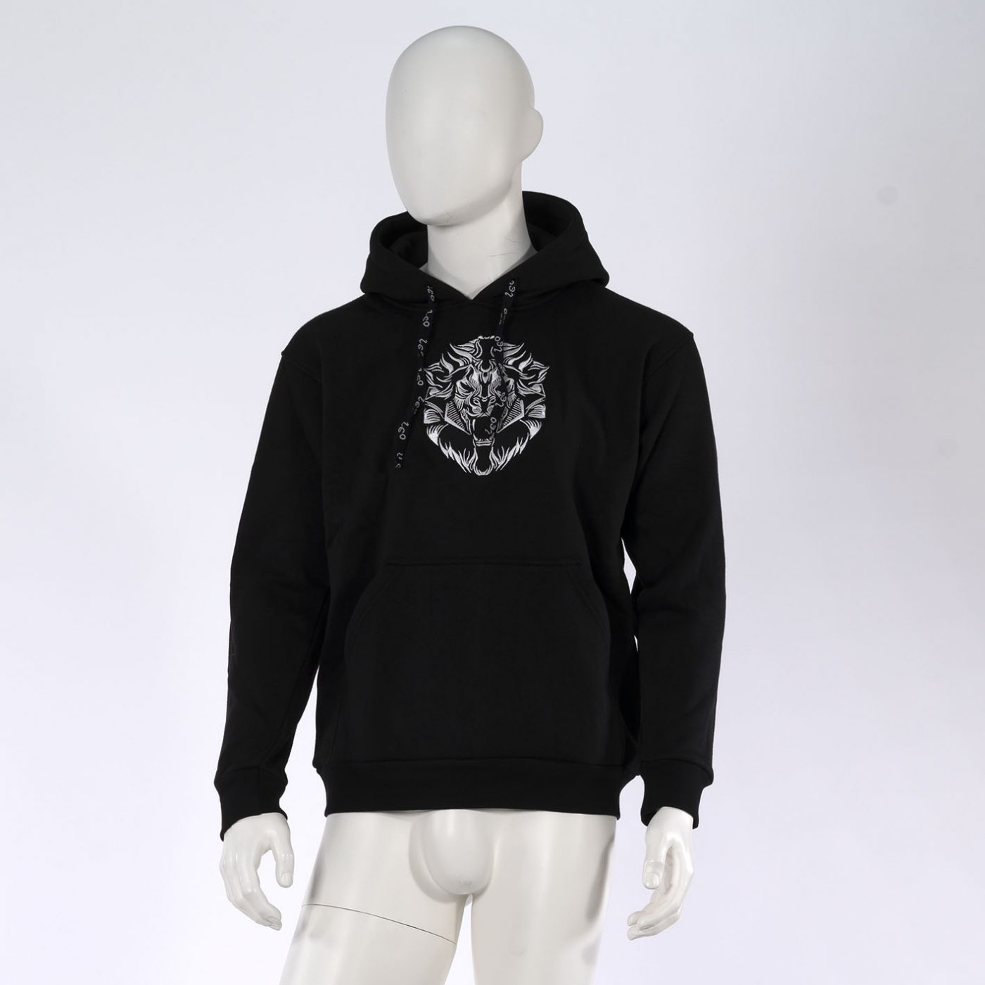 Leo ''The King'' Embroidered Hoodie Black