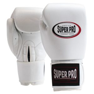Super Pro Combat Gear Thai-Pro Lederen (Thai)bokshandschoenen Wit/Zwart<!-- 369886 Sportief BV -->