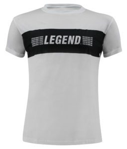 T-Shirt wit Legends Aren’t born, you become one –<!-- 374881 Legend Sports -->