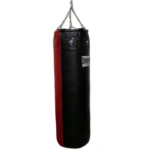 Super Pro Leather Punch Bag Gigantor Zwart/Rood 138×42<!-- 383878 Sportief BV -->