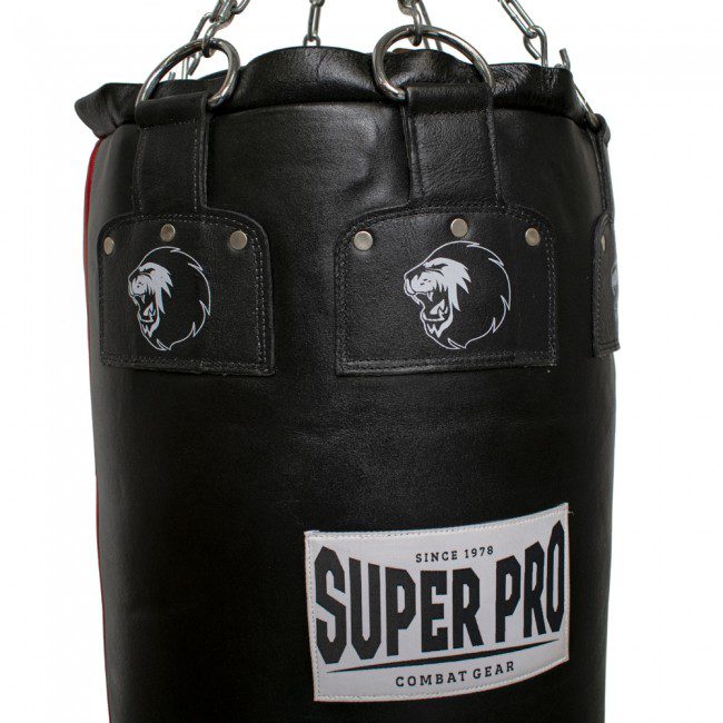 Super Pro Leather Punch Bag Gigantor Zwart/Rood 138x42