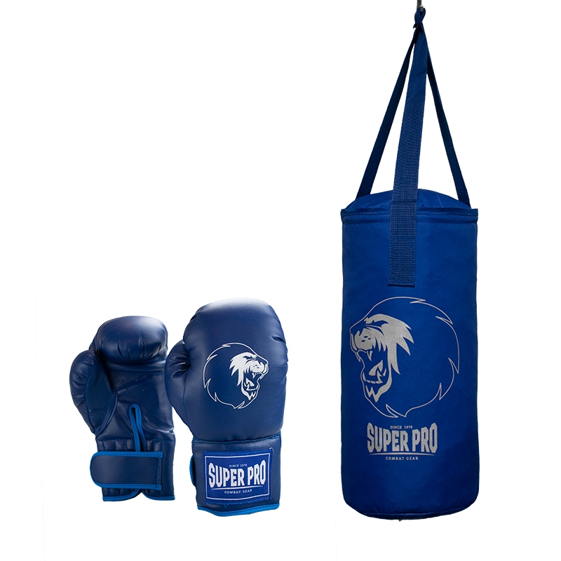 Super Pro Combat Gear Bokszakset Junior Blauw/Zilver<!-- 391490 Sportief BV -->