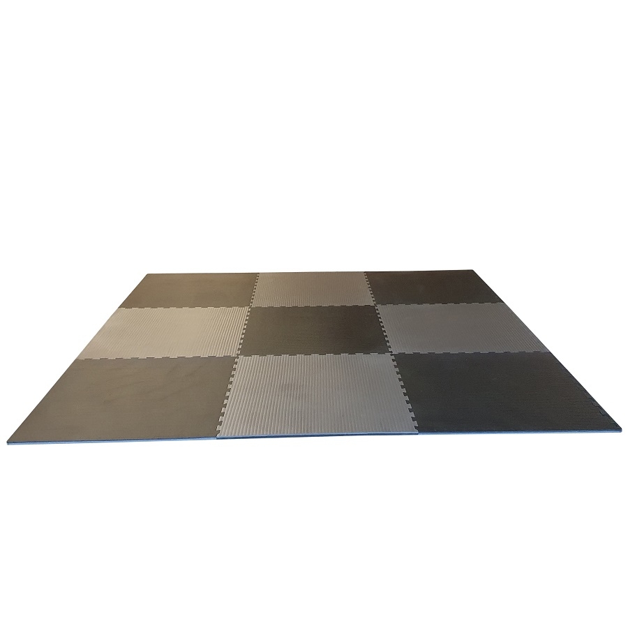 Puzzelmattenset 2 cm. zwart/grijs 9 m2
