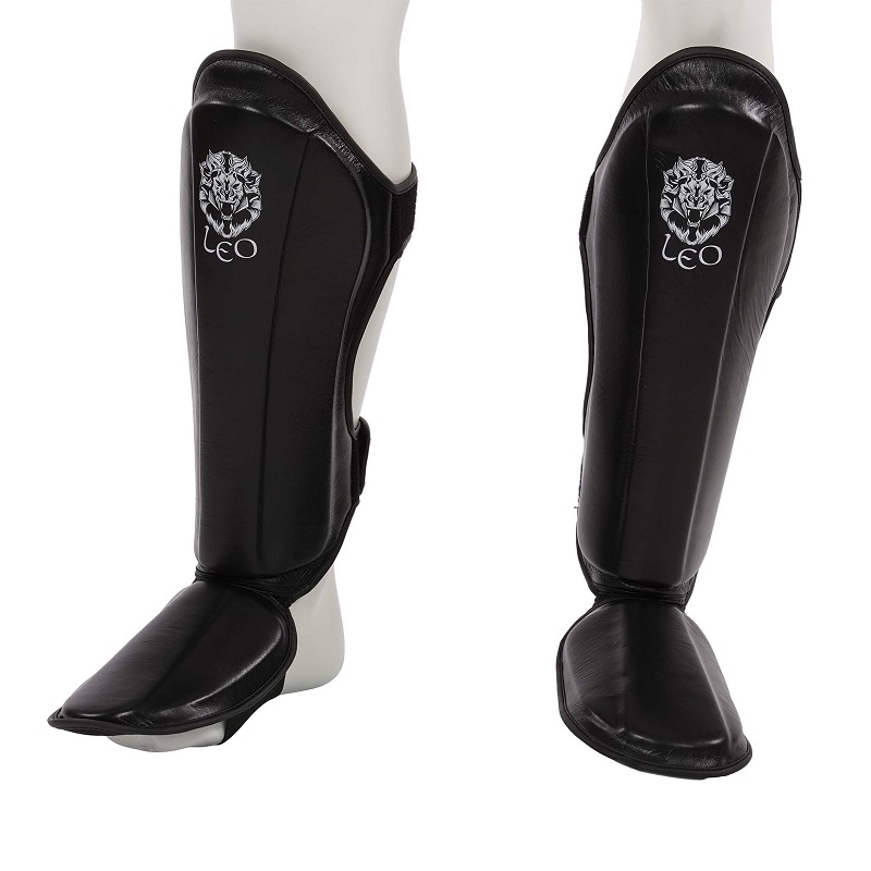 Leo Premium Leather ERGO Shin Instep – Black<!-- 410075 Essimo -->