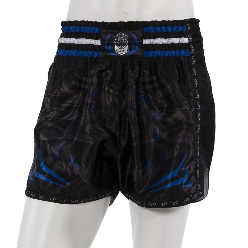 Leo PREDATOR Mesh Kickboxing Short – Black/Blue<!-- 409960 Essimo -->