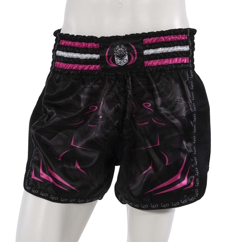 Leo PREDATOR Mesh Kickboxing Short - Black/Pink