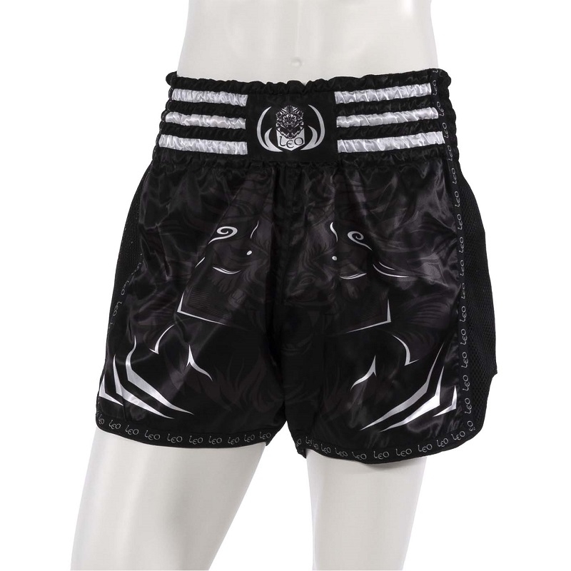 Leo PREDATOR Mesh Kickboxing Short – Black/White<!-- 409950 Essimo -->
