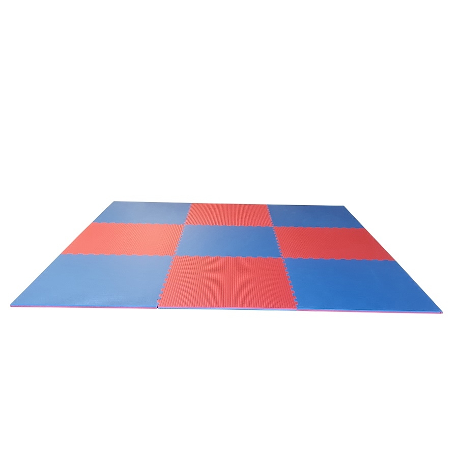 Puzzelmattenset 4 cm. rood/blauw 9 m2