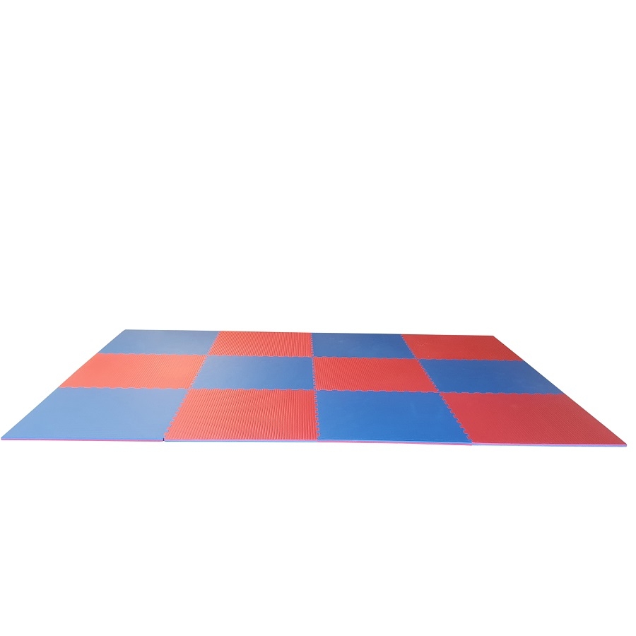 Puzzelmattenset 4 cm. rood/blauw 12 m2