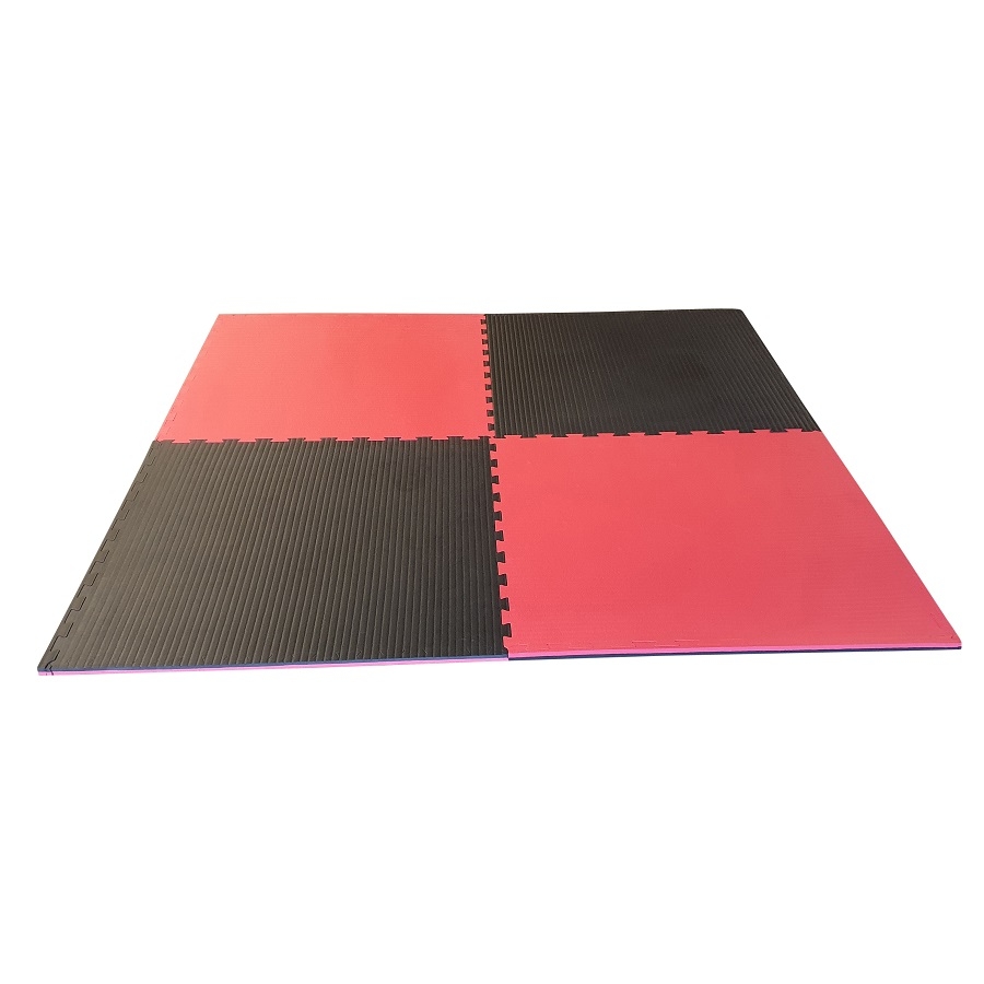 Puzzelmattenset 4 cm. rood/zwart 4 m2 - Tatami matten