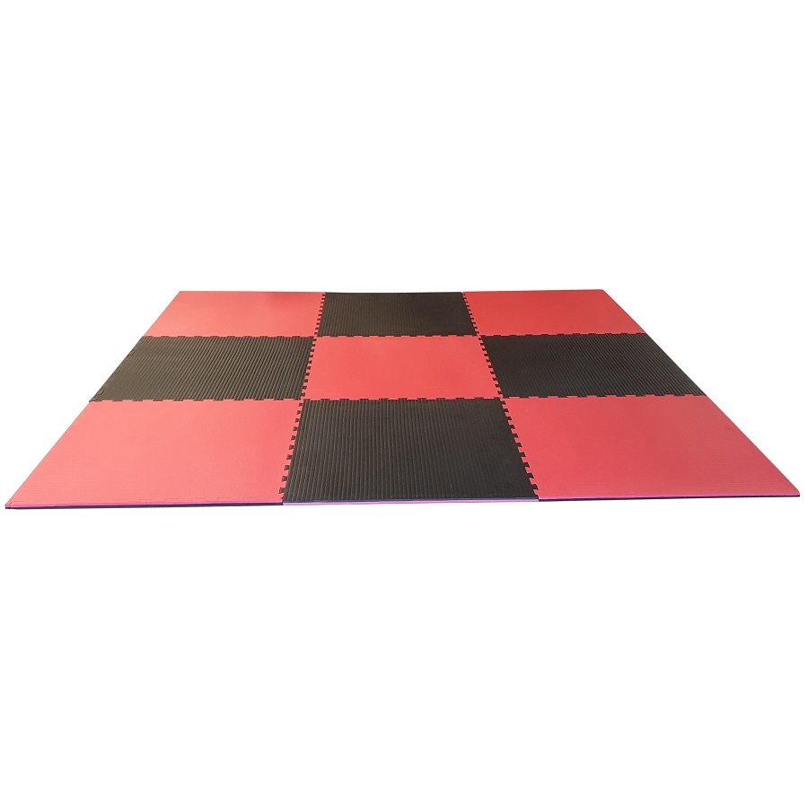 Puzzelmattenset 4 cm. rood/zwart 9 m2 - Tatami matten
