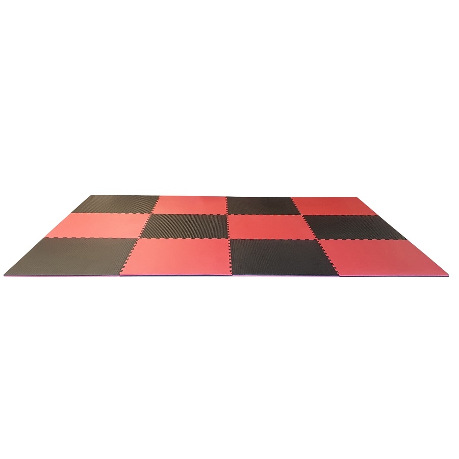 Puzzelmattenset 2 cm. rood/zwart 12 m2