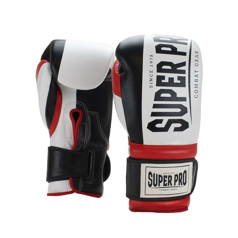 Super Pro Combat Gear (thai)Bokshandschoenen Bruiser Zwart/Rood/Wit 10oz - Bokshandschoenen