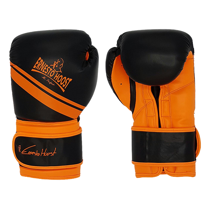 Ernesto Hoost “Kickboxing” Handschoenen PU – Zwart/Oranje<!-- 428406 Essimo -->